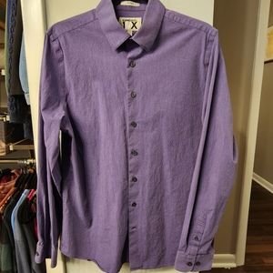 Men's Purple Fitted Express Dress Shirt